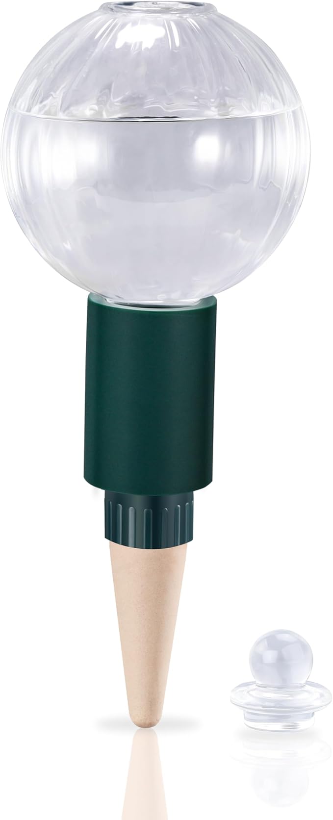 12 oz Plant Watering Globes Top Fill, Clear Glass Water Bulbs with Terracotta Spikes Stake, Vacation Slow Release Self Watering Planter Insert, Automatic Drip Device, 1 Pack