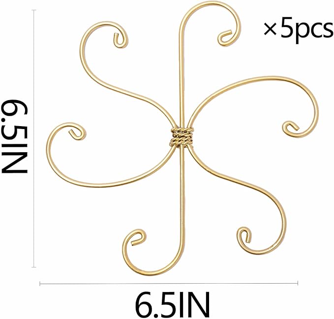 Goooxim 5PCS Monstera Plant Stem Support Hook - 6.5 * 6.5IN Durable Metal Stem Stabilizer for Monstera Plants and Fishbone Cactus - Gentle Protection Leaf Holder - Easy Installation - 5 Piece Set