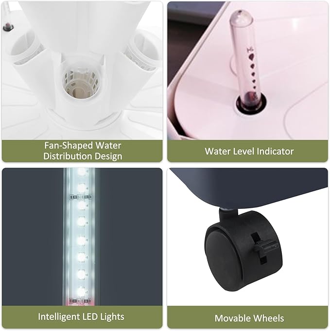 Hydroponic Growing System, 40-Hole Smart Hydroponic Tower w/LED Grow Lights, Indoor Hydroponic Garden Herb Grow Kit for Short Tomato,Pepper,Cucumber, Can Plant 40 Seeds, White