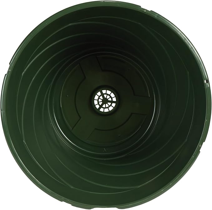 The HC Companies Euro Hanging Basket Planter Decorative 12-Inch Large Plastic Hanging Basket w/Swirl Design for Outdoor Plant, Green (Pack of 2)