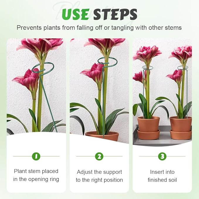 4/8/12 Pack Plant Stakes, 16/24/36 Inch Plant Support Stakes, 2025 New Plant Sticks Support, Flower Stakes for Plants Peony, Tomato Seedling, Marigold, Amaryllis, Sapling, Coreopsis (36 Inch-4 Pack)