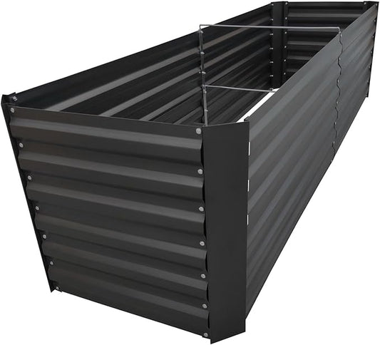 6x2x2FT Metal Raised Garden Bed Kit, Galvanized Outdoor Garden Bed Planter Box for Vegetables, Flowers, Herbs, Succulents and More, Black