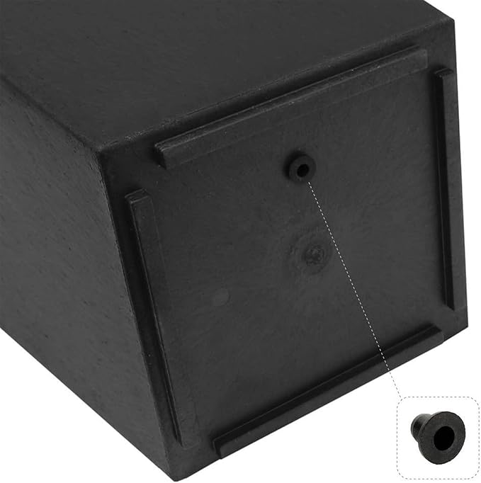 Tierra Verde 2-Pack Indoor & Outdoor Self-Watering Square Planters, Medium, Sonata, Black - Planter Containers for Plants and Flowers - Gardening and Landscaping Accessories