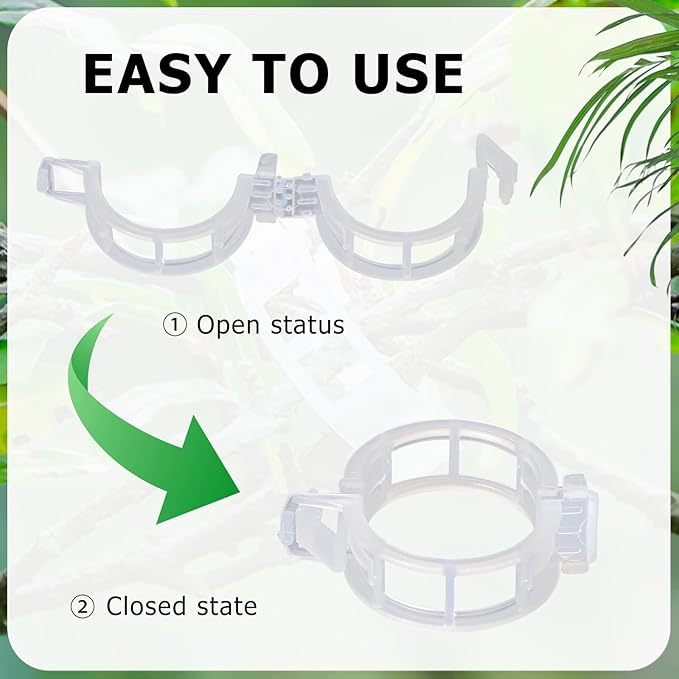 400PCS Plant Support Clips, White Plastic Garden Clips for Tomato Cucumber Flower Squash Vine, 1.2' Inner Diameter