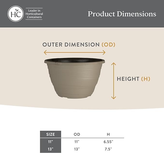 The HC Companies Wrapt Hanging Planters - Lightweight Plant Pot Hanger for Hanging Plants, Vegetables & Herbs - Outdoor & Indoor Hanging Basket for Plants (13" Black, Pack of 1)