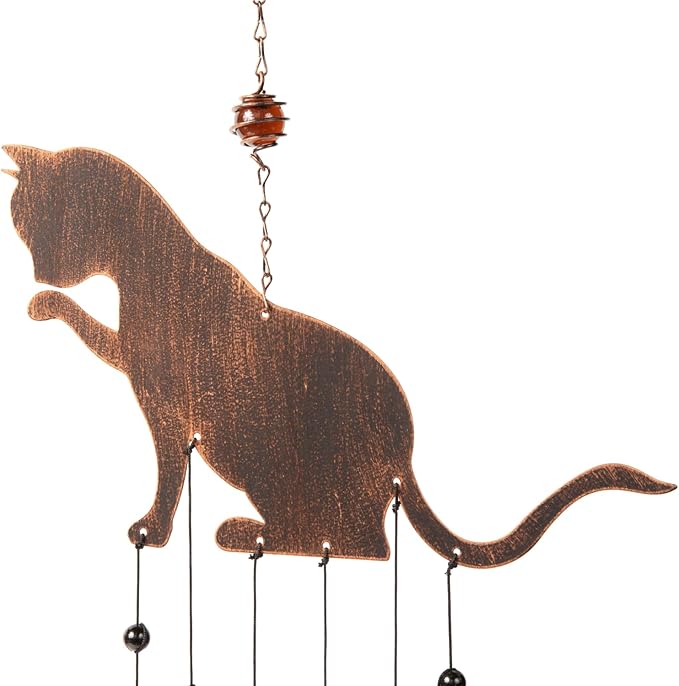 VP Home 25" H Fancy Cat Wind Chimes for Outside - Unique Memorial Windchime for Outdoor Decoration and Garden Decor - Chimes for Women, Mom, Grandma, Unisex