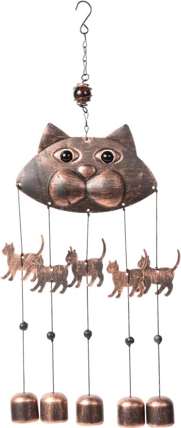 VP Home 20" H Fancy Cat Wind Chimes for Outside Unique Cat Memorial Windchime for Outdoor Decoration and Garden Decor Cat Chimes are for Women, Mom, Grandma, Unisex