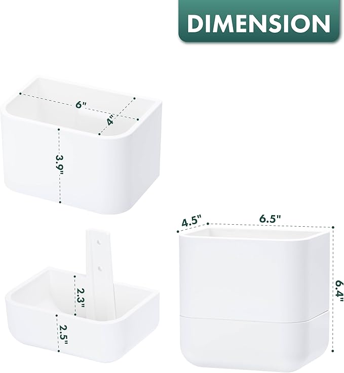 Phoenix Vine 6.5-Inch Wall Mounted Self-Watering Planter Pot for Indoor Houseplants and Herbs | Modern Hanging Planter for Window Sills, Bathroom Walls, Home & Office Décor, White, Set of 3, 01-WP-W-3