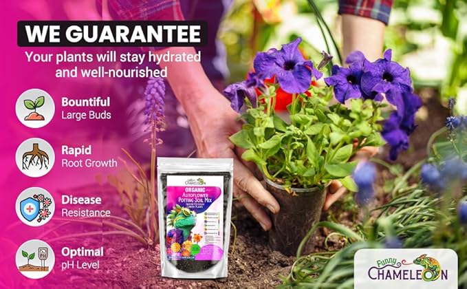 Organic Autoflower Potting Soil Mix – Ready-to-Use Living Soil, No Fertilizers Needed – Balanced Nutrients, Light Texture, Excellent Drainage, Boosts Germination & Root Growth (4 QUARTS)
