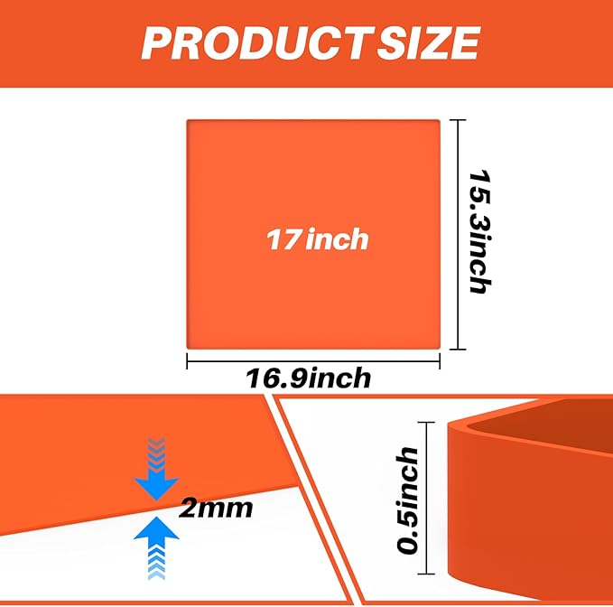 Silicone Griddle Cover Mat for Blackstone - 17 Inch Griddle Accessories Full Cover Wrapped Grill Mat Reusable Heavy Duty Food Grade Silicone Grill Mats