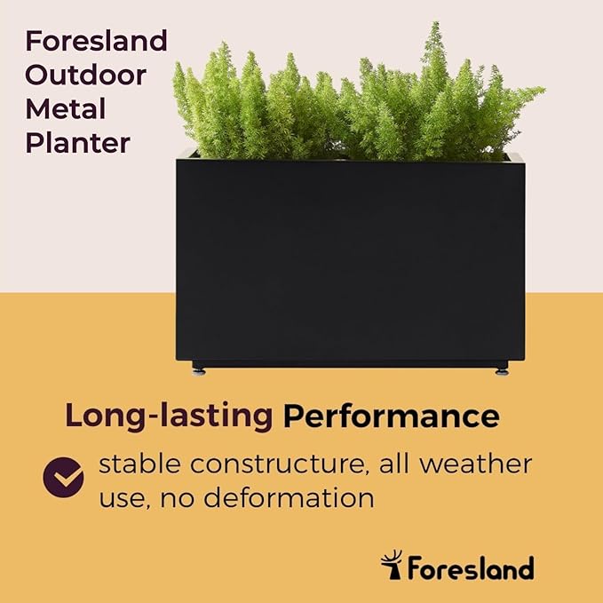 Metal Raised Garden Bed, 16Hx26Wx10D Planter Box for Plants, Vegetables & Vines, Features Drainage Holes, Black
