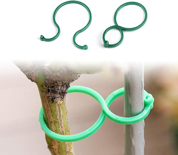 Lohas Select 100 Pcs Plant Twist Clip Ties Garden Plant Support Clips Vegetables Tomato Vine Flower Clips Plant Locks for Securing Plants