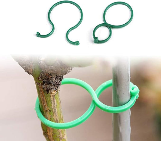Lohas Select 100 Pcs Plant Twist Clip Ties Garden Plant Support Clips Vegetables Tomato Vine Flower Clips Plant Locks for Securing Plants