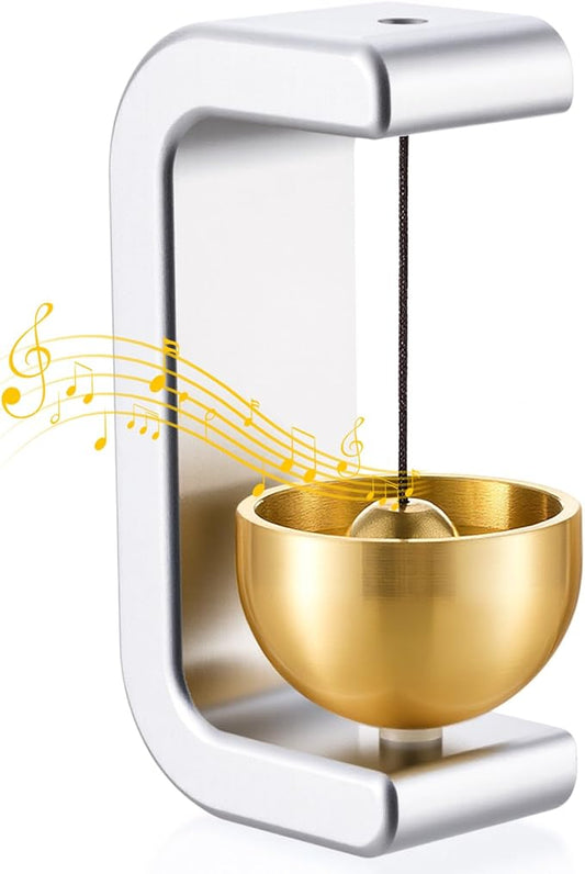 Zonon 1 Pcs Magnetic Alloy Wind Chime Doorbell Decoration Shopkeepers Bell for Door Opening C Shape for Housewarming Gift Refrigerator Room Garden Restaurant(Metallic Silver)