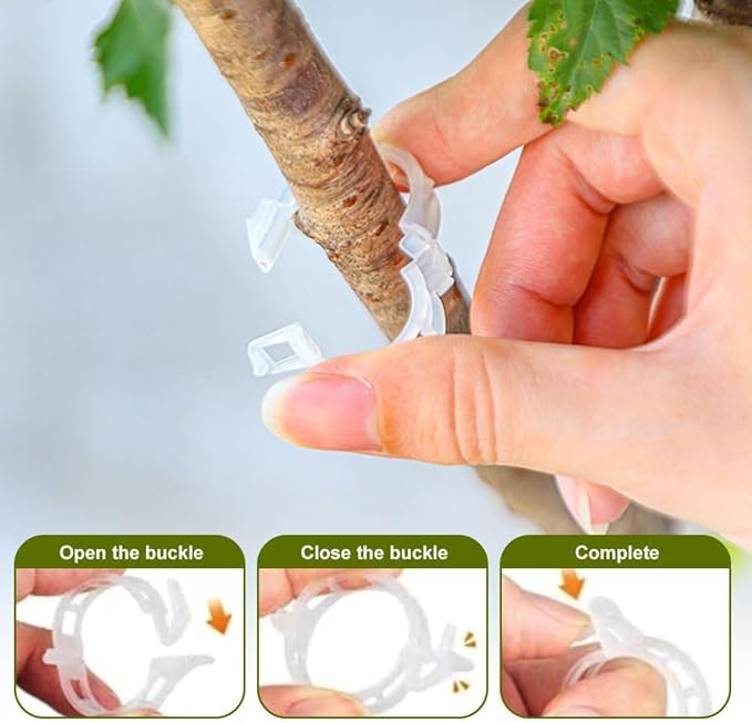 Secured Plastic Plant Clip, 2025 Upgrade Plant Support Clips Reusable Garden Clips, Garden Clips for Climbing Plants, Plastic Trellis Clips Tomato Grape Vine Vegetables Plant Fixing Clips (150, White)