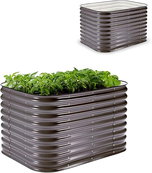 Epic Gardening 6-in-1 Modular Galvanized Raised Garden Bed Kit, 29" Tall Metal Planter Box, Durable Aluzinc Steel Raised Garden Bed Outdoor for Vegetables, Herbs, Flowers & Fruits - Small Slate Grey