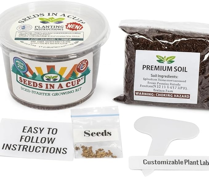 Spearmint Grow Kit – Indoor Herb Garden Starter Set with Non‑GMO Spearmint Seeds, Soil & Cup – Easy Spring Planting Gift for Beginners, Kids & Home Kitchens