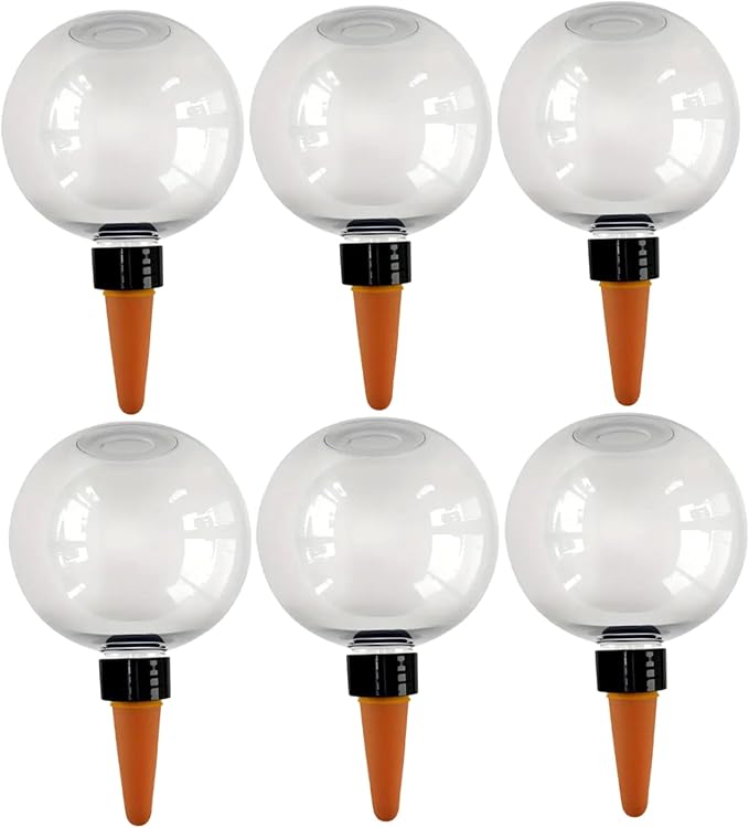 6Pcs Self Watering Globes Automatic Plant Waterer with Transparent Bulbs Plant Watering Device for Indoor Outdoor Potted Plants