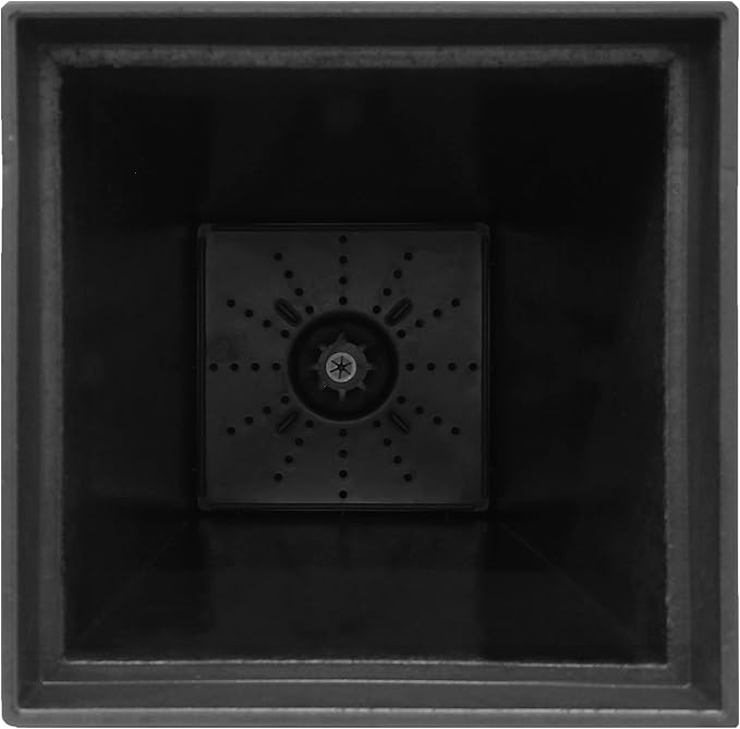 Tierra Verde 2-Pack Indoor & Outdoor Self-Watering Square Planters, Symphony, 15" x 28", Black - Planter Containers for Plants and Flowers - Gardening and Landscaping Accessories