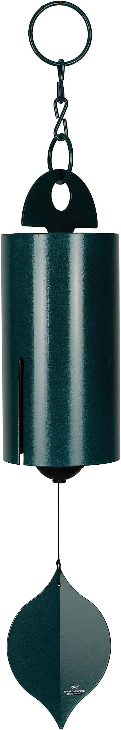 Woodstock Wind Chimes Heroic Windbell Wind Chimes for Outside, 40" Green Large Windchime for Outdoor Garden, Patio, Porch Wind Bell, Deep Tone Sound