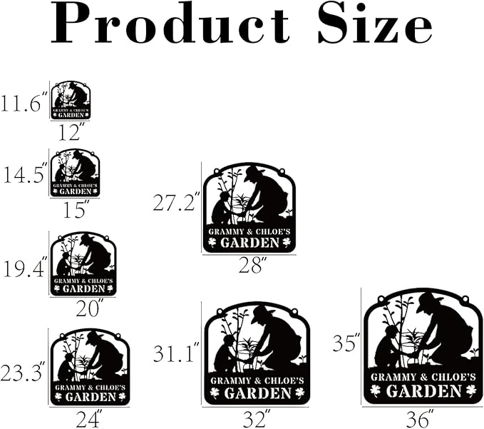 Personalized Family Garden Metal Sign, Custom Gift for Parents, Grandparents,Garden Decor