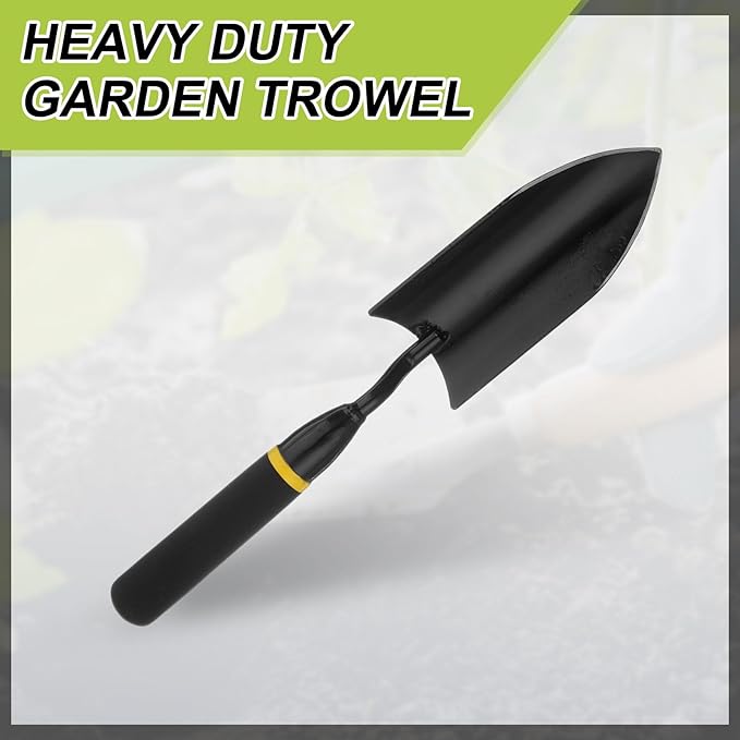 HARFINGTON 2pcs Garden Hand Shovel Set Metal Hand Trowel Gardening Tools with PVC Handle for Transplanting Weeding Digging Planting