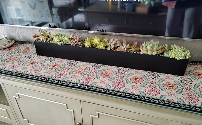 Rectangle Succulent Planter Box - 32" Window Sill Planters - Decorative Indoor/Outdoor Table or Window Boxes Planter - Windowsill Herb (1pc Black)