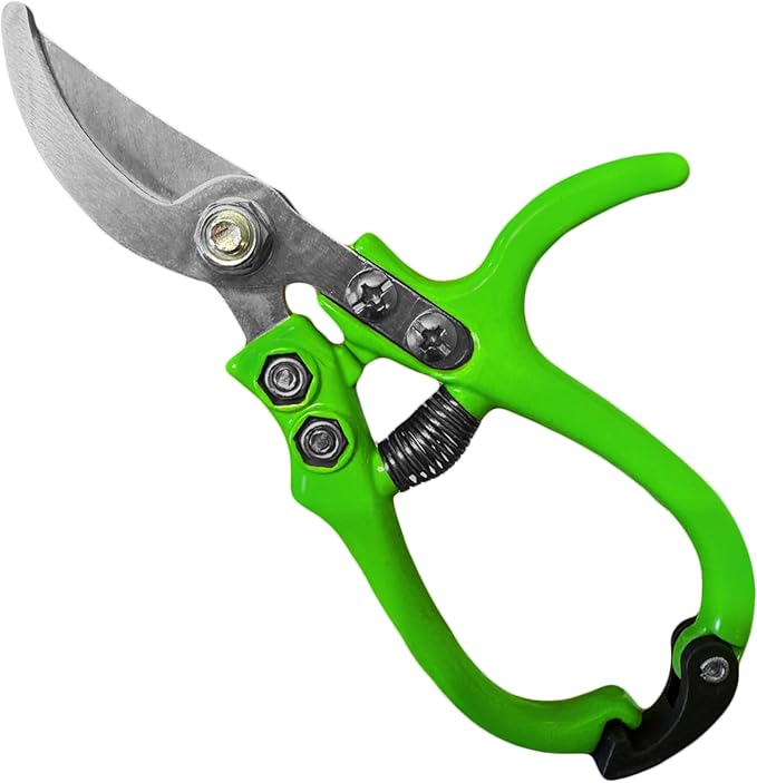 Garden Guru Ergonomic Garden Snips Clippers - Professional Hand Pruner Pruning Shear Scissors with Comfort Grip Handles for Gardening Trimming and Yard Work – High Carbon Steel, 1 Pack