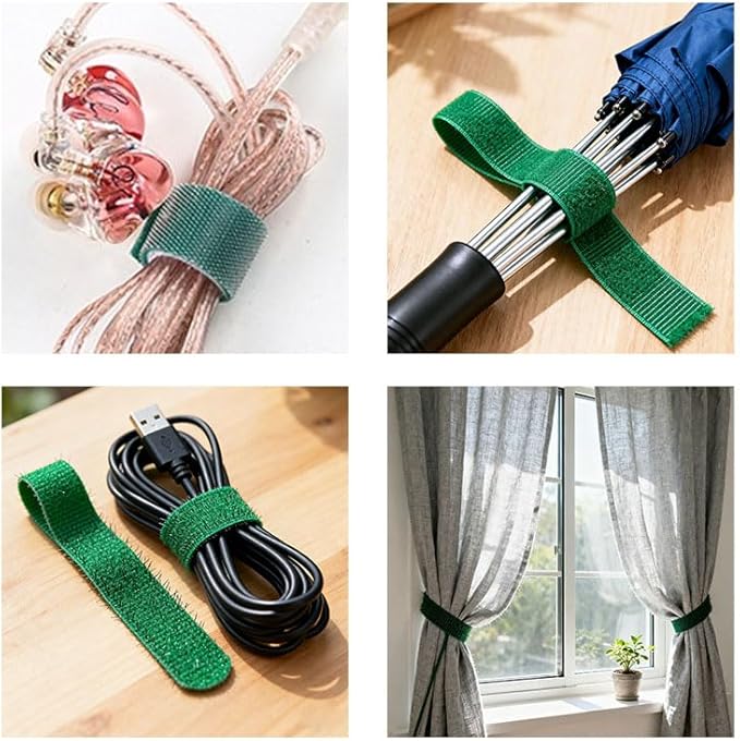 Reusable Plant Ties, Adjustable Green Garden Tape for Plant Support, Training, Cable Management, 75 ft x 0.47 in, Nylon Material