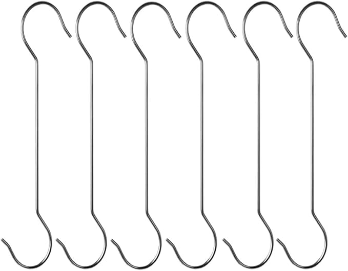 Lchkrep 16 Inch Extra Large Heavy Duty Long Outdoor Plant Hanging S Hooks - for Baskets, Bird Feeders, Wind Chimes, Garden Ornaments,Pergola,Closet,Flower Basket,Indoor Outdoor Uses (6 Pack)…