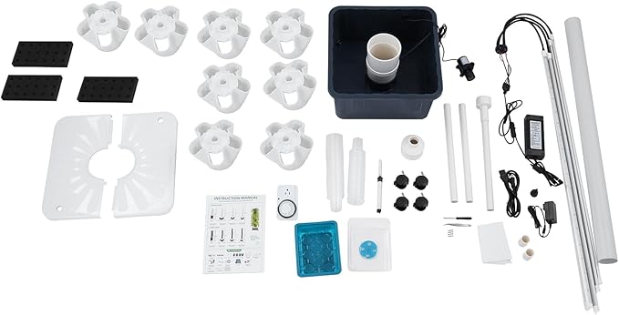 Hydroponic Growing System, 40-Hole Smart Hydroponic Tower w/LED Grow Lights, Indoor Hydroponic Garden Herb Grow Kit for Short Tomato,Pepper,Cucumber, Can Plant 40 Seeds, White