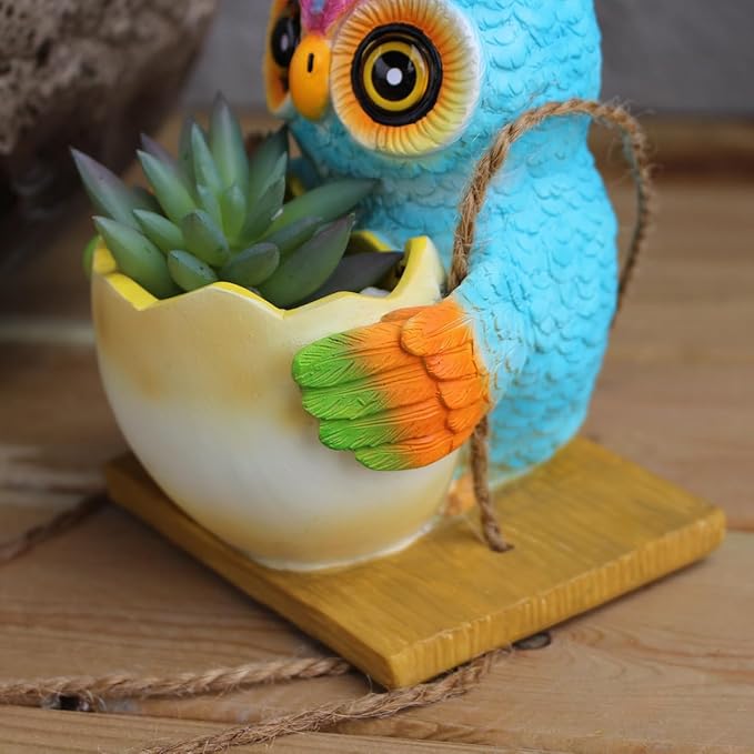 Hanging Planter for Indoor/Outdoor Plant - Swinging Animal Planter Pot for Succulents, Small Plants (Animal Home Decor) (clourfull)