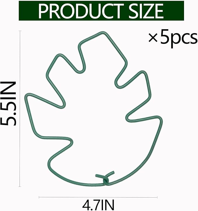 Monstera Plant Stem Support, 5-Pack Durable Indoor Stabilizer for Climbing Plants, 5.5x4.7 Inches Leaf Holder, for Plant Lovers, Enhance Your Indoor Garden