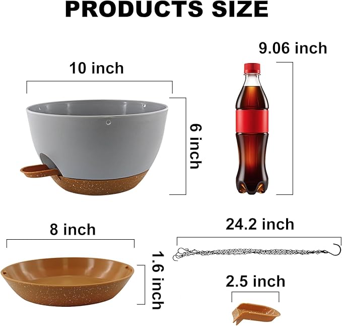 10 inch Hanging Planters for Indoor Plants, 3 Pack Self-Watering Hanging Planter Pots with Chain and Drainage Holes, Outdoor Plastic Hanging Baskets for Garden Home Decor