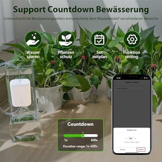 Haozee Automatic Irrigation System,Automatic Irrigation for Garden, Balcony Plants, Pot Plants Outdoor,Drip Irrigation Set for Up to 10 Pot Plants