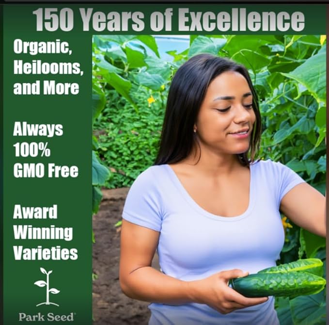 Park Seed Sir Crunch a Lot Hybrid Cucumber Seeds – Planting Cucumbers, Pack of 100, 60 Days to Maturity, Non-GMO, Long Vegetables, Bitter-Free Fruit, Disease-Resistant, Ideal for Garden & Containers