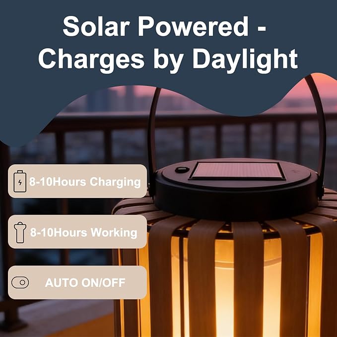 Solar Lanterns Outdoor Waterproof Garden Decor, Gifts for Women Mom Grandma Outdoor Solar Lantern Lights for Yard, Patio, Lawn,Pathway, Landscape