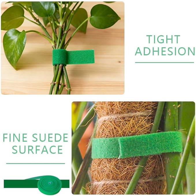 Reusable Plant Ties, Adjustable Green Garden Tape for Plant Support, Training, Cable Management, 75 ft x 0.47 in, Nylon Material