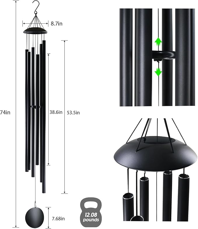 ASTARIN 74 Inch Extra Large Wind Chimes for Outside, Wind Chimes Outdoor Deep Tone,Windchimes Outdoors for Patio, Garden, Porch, Yard
