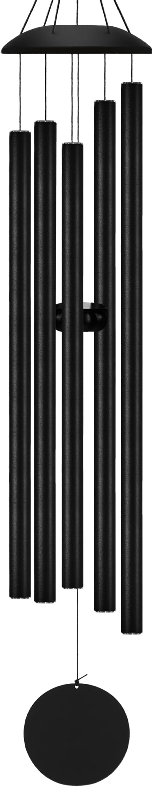 65" Extra Large Wind Chimes with Outside Deep Tone, 5 Thick and Bold Aluminum Tubes, Coolest Metal Windchimes Outdoors with Pine Wood Striker, Unique Gift for Mom, Garden Decoration(Black)