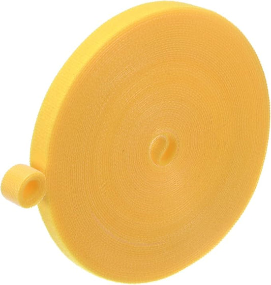 1-Roll Garden Plant Tape, 33 ft x 0.4 in Garden Hook and Loop Plant Ties Multi-Purpose Use Adjustable and Reusable Twist Wire Tape for Plants/Flowers/Vines [Yellow]