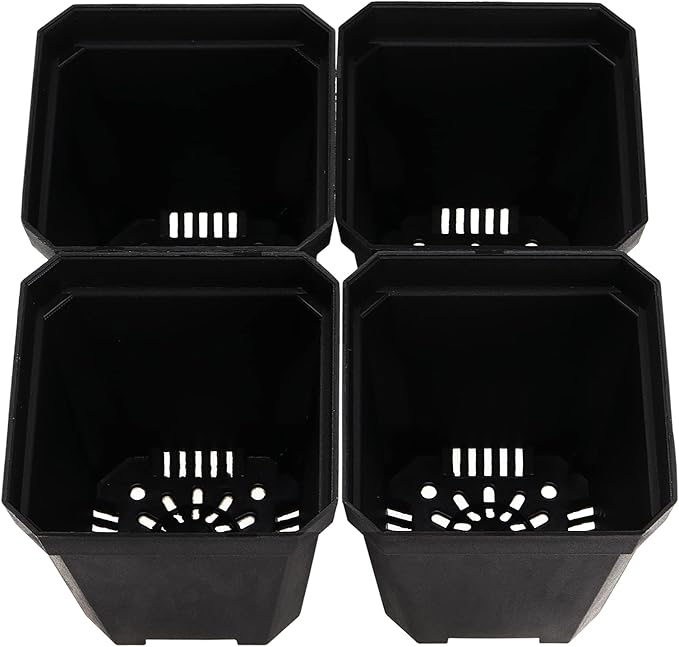 120 Pack 3 Inch Small Square Nursery Pot, Black Plant Pot with Drainage Holes, Seedling Planter Plastic Nursery Pots Bulk for Succulents Cuttings Transplanting