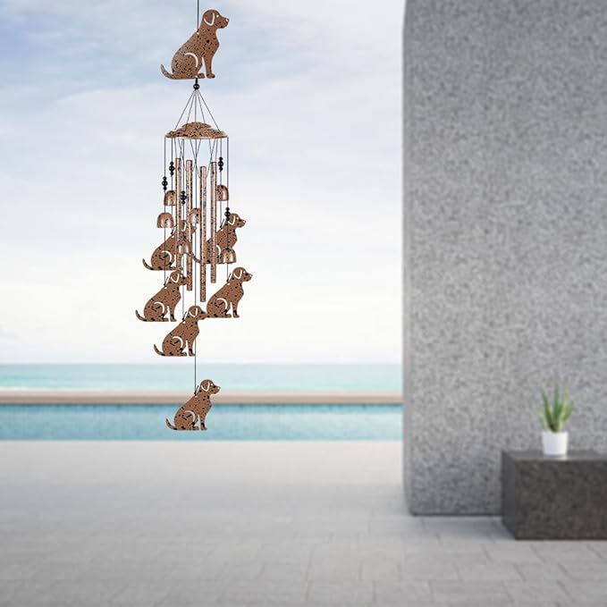 37" Dogs Wind Chimes for Garden,Home,Balcony,Yard,Outdoor Decor, Sympathy Wind Chimes, Dog Chimes, Dog Ornament, Wind Catcher, Blessing Wind Bell, for Mom,Grandma,Family,Women,Friend