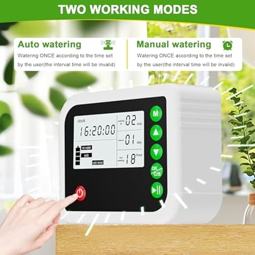 Automatic Plant Watering System with Timer, Adjustable Drip Irrigation Kit for Indoor and Outdoor Gardens and Greenhouses, Capacity 15 Pots