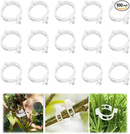 Secured Plastic Plant Clip, 2025 New Plant Support Clips, Garden Clips for Climbing Plants, Plastic Trellis Clips Tomato Grape Vine Vegetables Plant Fixing Clips (100pcs, White)