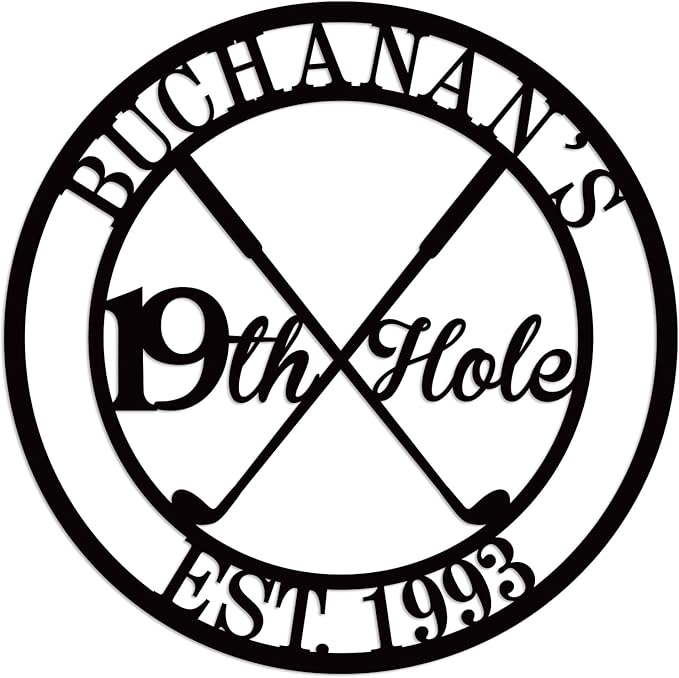 Personalized 19th Hole Metal Sign, Personalized Golf Sign, Golf Mancave Sign, Custom Golf Gifts for Men, Golfer Gifts, Boyfriend, Husband, Dad
