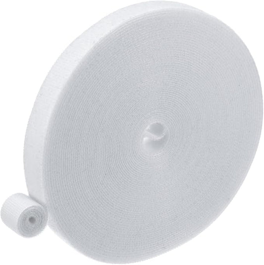 1-Roll Garden Plant Tape, 33 ft x 0.5 in Garden Hook and Loop Plant Ties Multi-Purpose Use Adjustable and Reusable Twist Wire Tape for Plants/Flowers/Vines [White]