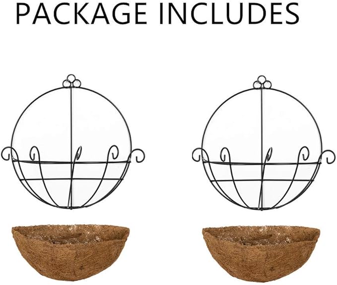 NUPTIO 2 Pcs Wall Hanging Planter Basket 12 inch Hanging Baskets for Plants, Hanging Planters Outdoor, Hanging Basket for Garden Decorations