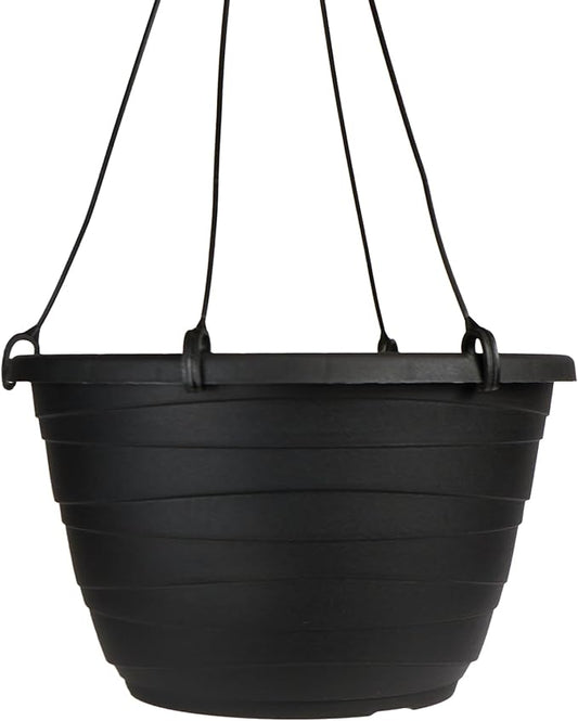 The HC Companies Wrapt Hanging Planters - Lightweight Plant Pot Hanger for Hanging Plants, Vegetables & Herbs - Outdoor & Indoor Hanging Basket for Plants (13" Black, Pack of 1)