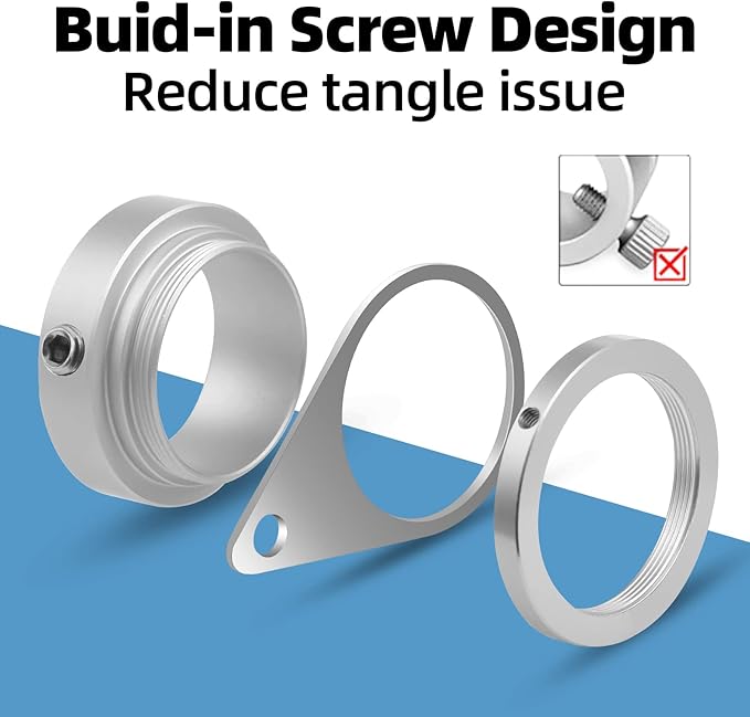 Anovo 1.25" Flag Pole Rings, Flagpole Rings Aluminum Alloy 360° Rotating Anti Wrap Flag Mounting Spinning Ring Clips for 1.02-1.25 Inch Diameter Flagpole (1.25 Inch -Pack of 2, Matte Silver)